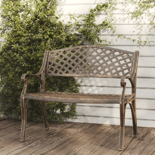 VidaXL Panchina da Giardino 102 cm in Alluminio Pressofuso Bronzo