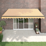 VidaXL Tenda Sole Retrattile Gialla e Bianca 4x3 m Tessuto e Alluminio