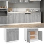 VidaXL Mobile con Cassetto Grigio Sonoma 80x46x81,5 Legno Multistrato
