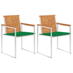 VidaXL Sedie da Giardino 2 pz con Cuscini in Legno Acacia e Acciaio