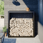 VidaXL Rastrelliera per Legna da Ardere Nera 100x40x100 cm in Acciaio