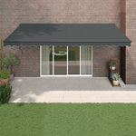 VidaXL Tenda da Sole Retrattile Antracite 5x3 m in Tessuto e Alluminio