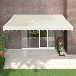 VidaXL Tenda da Sole Retrattile Crema 4x3 m in Tessuto e Alluminio