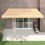 VidaXL Tenda Sole Retrattile Gialla e Bianca 4x3 m Tessuto e Alluminio