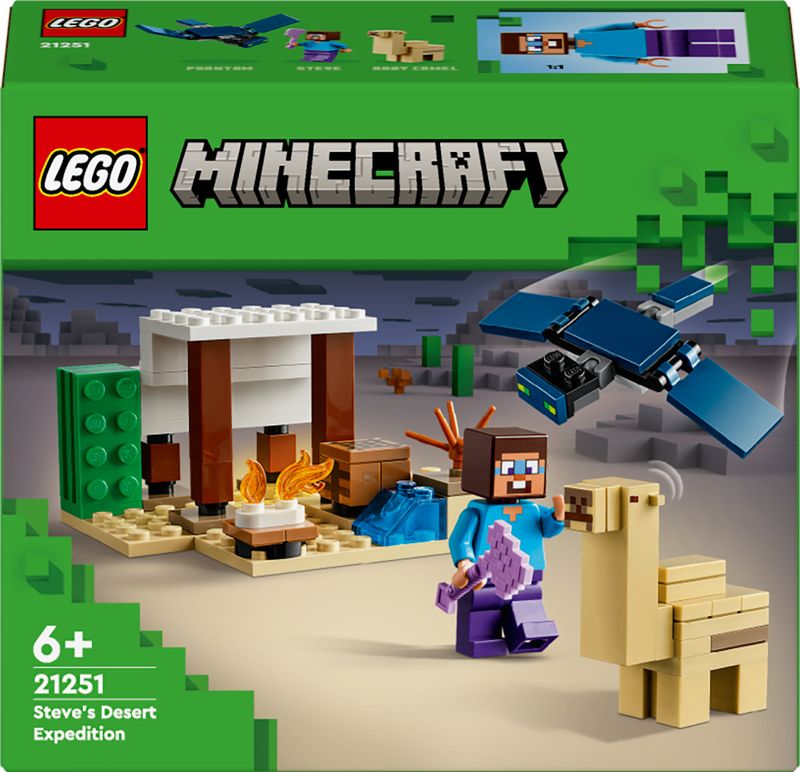 LEGO-Minecraft-21251-Spedizione-di-Steve-nel-Deserto-Gioco-per-Bambini-di-6--Anni-Bioma-con-Casa-Giocattolo-e-Personaggi