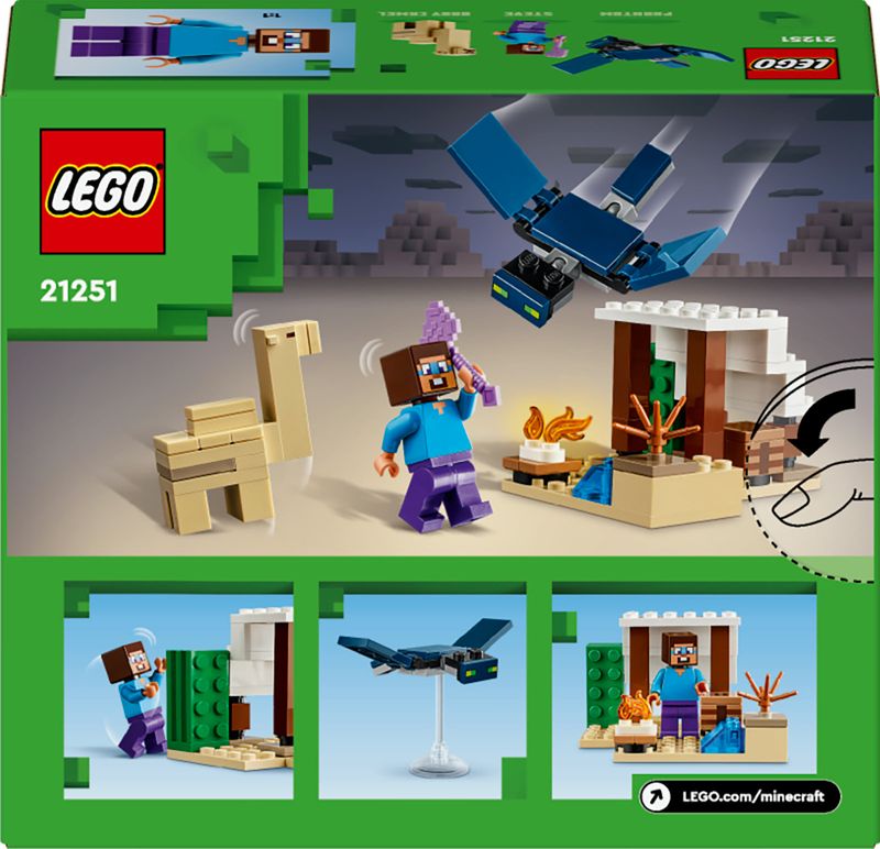 LEGO-Minecraft-21251-Spedizione-di-Steve-nel-Deserto-Gioco-per-Bambini-di-6--Anni-Bioma-con-Casa-Giocattolo-e-Personaggi