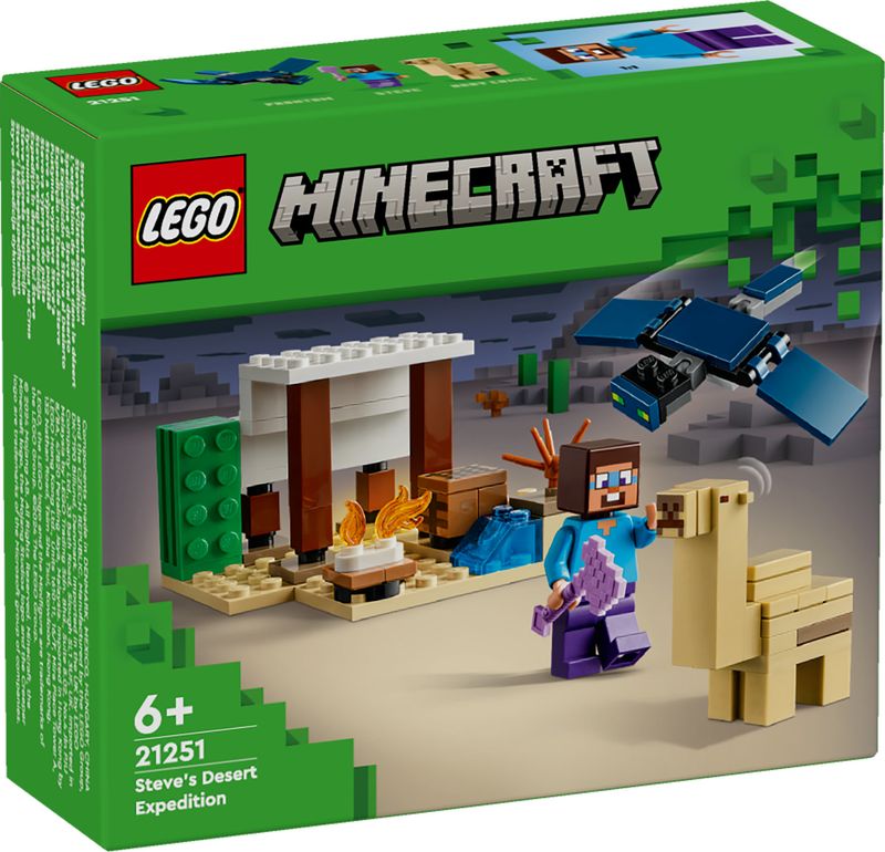 LEGO-Minecraft-21251-Spedizione-di-Steve-nel-Deserto-Gioco-per-Bambini-di-6--Anni-Bioma-con-Casa-Giocattolo-e-Personaggi