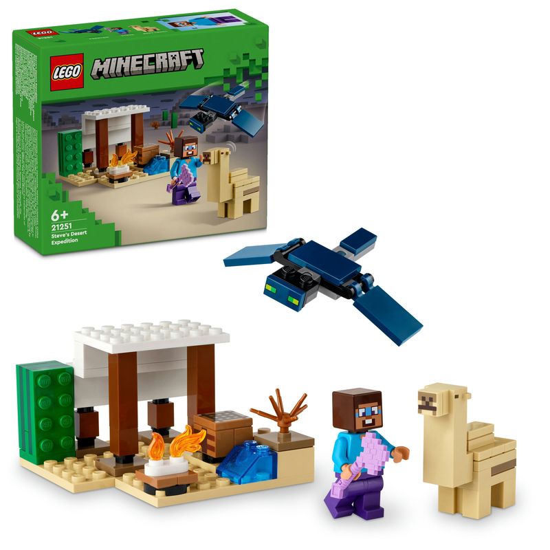 LEGO-Minecraft-21251-Spedizione-di-Steve-nel-Deserto-Gioco-per-Bambini-di-6--Anni-Bioma-con-Casa-Giocattolo-e-Personaggi