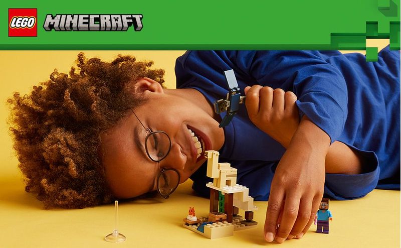 LEGO-Minecraft-21251-Spedizione-di-Steve-nel-Deserto-Gioco-per-Bambini-di-6--Anni-Bioma-con-Casa-Giocattolo-e-Personaggi