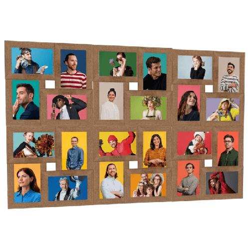 VidaXL Cornice per Collage 24x(10x15 cm) Foto Marrone Chiaro in MDF