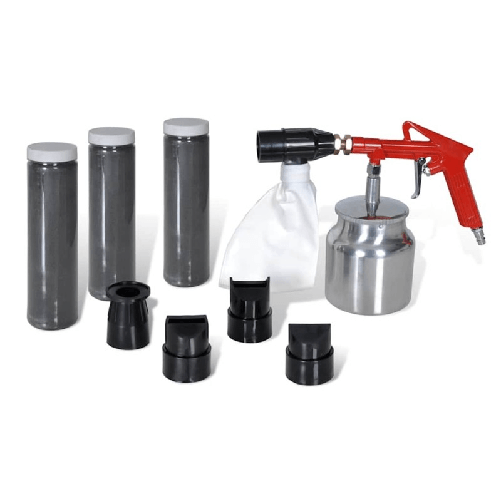VidaXL Kit sabbiatura ad aria 3 Bottiglie di sabbie &amp; 4 pz ugelli