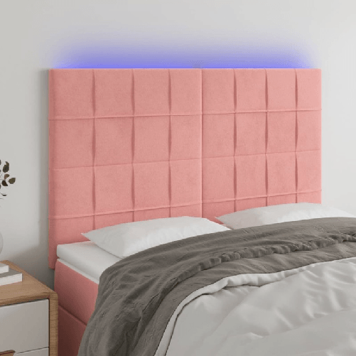 VidaXL Testiera a LED Rosa 144x5x118/128 cm in Velluto
