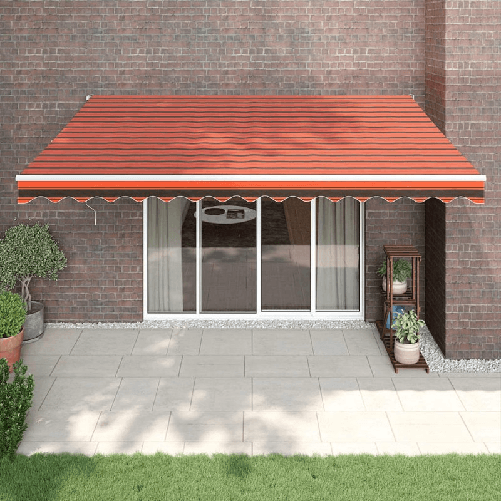 VidaXL Tenda Retrattile Arancione Marrone 4,5x3 m Tessuto e Alluminio