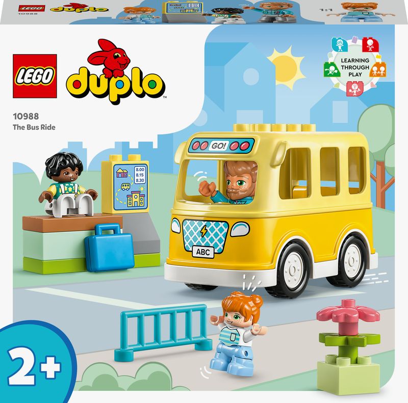 LEGO-DUPLO-10988-Lo-Scuolabus-Gioco-Educativo-con-Veicolo-e-Personaggi-Regalo-Didattico-per-Bambini-e-Bambine-da-2--Anni