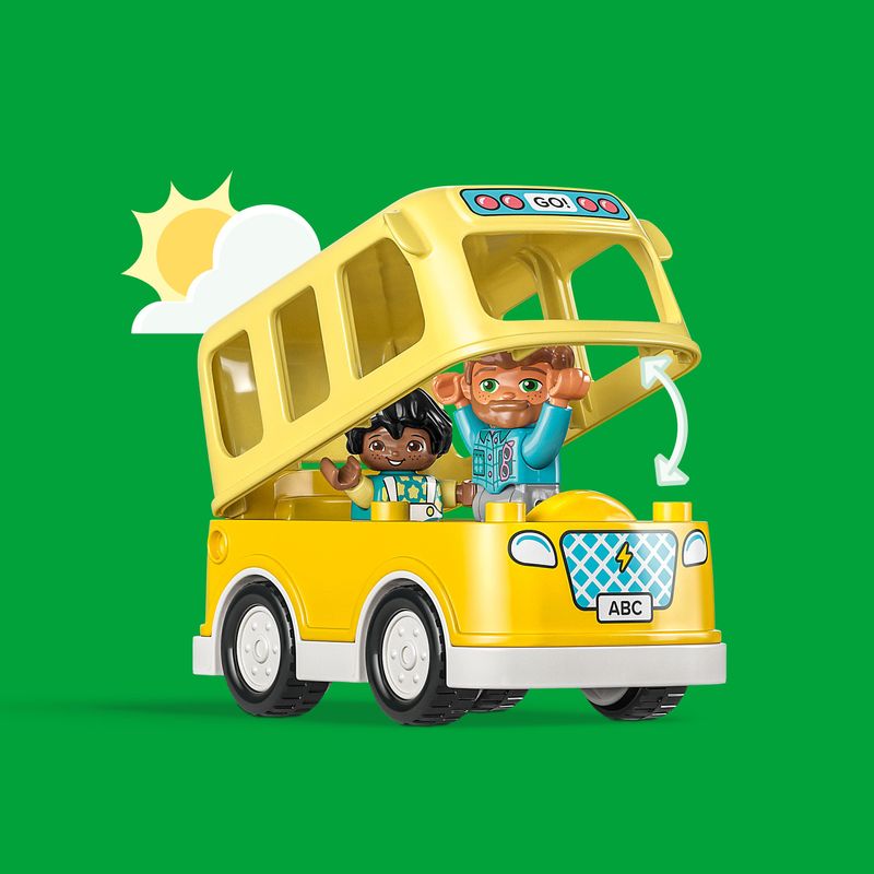 LEGO-DUPLO-10988-Lo-Scuolabus-Gioco-Educativo-con-Veicolo-e-Personaggi-Regalo-Didattico-per-Bambini-e-Bambine-da-2--Anni