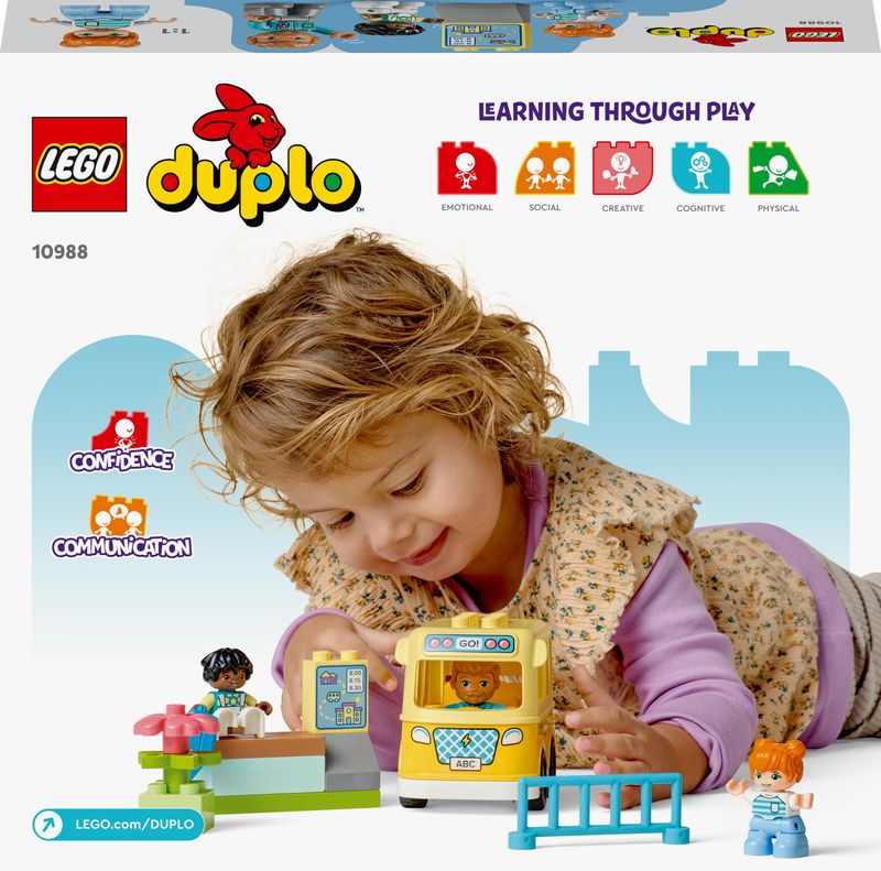 LEGO-DUPLO-10988-Lo-Scuolabus-Gioco-Educativo-con-Veicolo-e-Personaggi-Regalo-Didattico-per-Bambini-e-Bambine-da-2--Anni