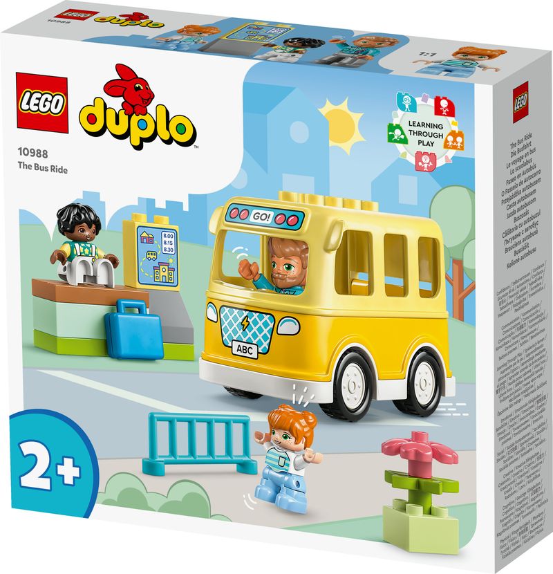 LEGO-DUPLO-10988-Lo-Scuolabus-Gioco-Educativo-con-Veicolo-e-Personaggi-Regalo-Didattico-per-Bambini-e-Bambine-da-2--Anni