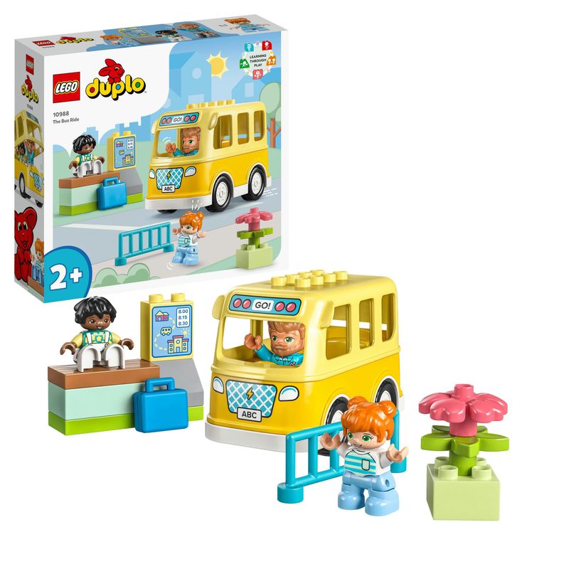 LEGO-DUPLO-10988-Lo-Scuolabus-Gioco-Educativo-con-Veicolo-e-Personaggi-Regalo-Didattico-per-Bambini-e-Bambine-da-2--Anni