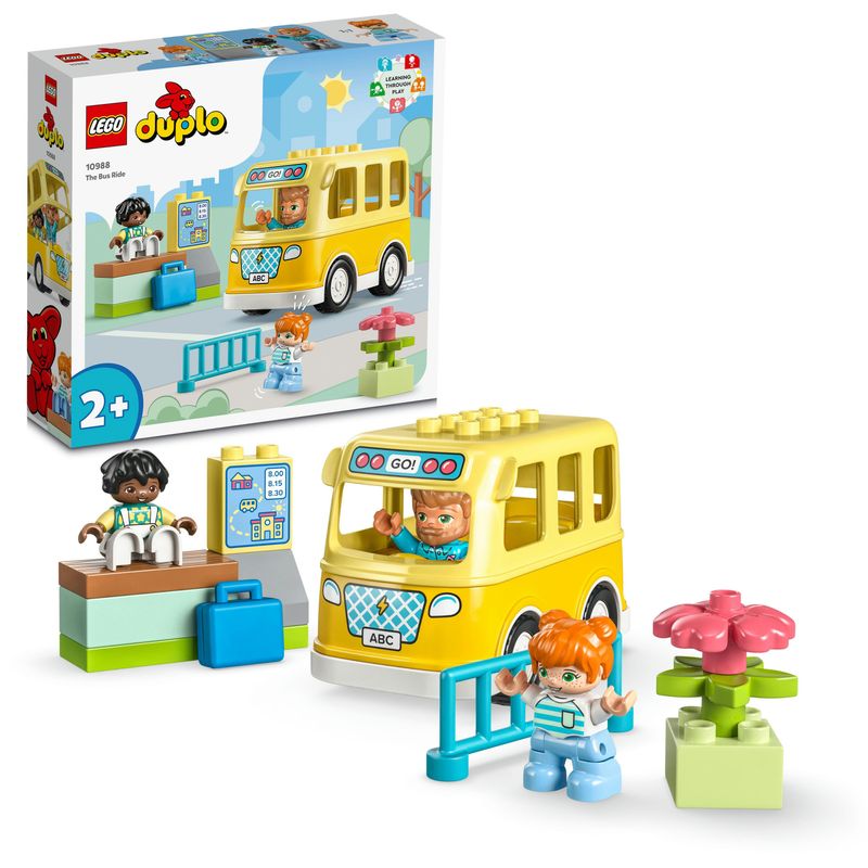 LEGO-DUPLO-10988-Lo-Scuolabus-Gioco-Educativo-con-Veicolo-e-Personaggi-Regalo-Didattico-per-Bambini-e-Bambine-da-2--Anni