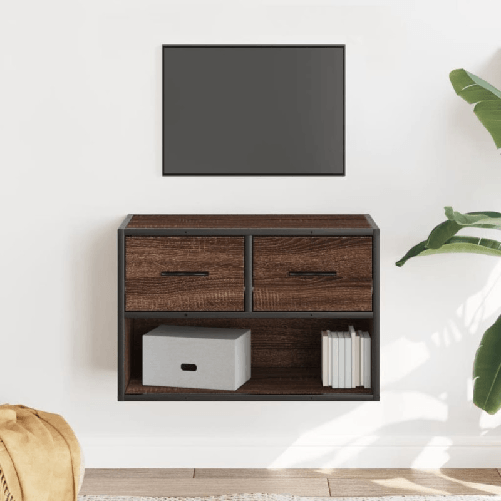 VidaXL Mobile TV Rovere Marrone 60x31x39,5cm in Truciolato e Metallo