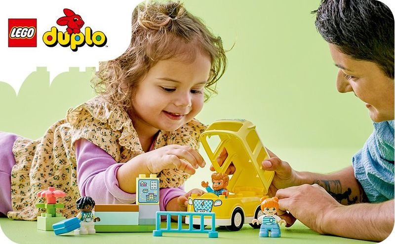 LEGO-DUPLO-10988-Lo-Scuolabus-Gioco-Educativo-con-Veicolo-e-Personaggi-Regalo-Didattico-per-Bambini-e-Bambine-da-2--Anni