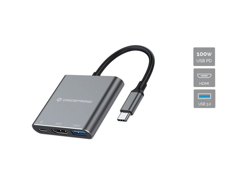 Conceptronic-DONN18G-replicatore-di-porte-e-docking-station-per-laptop-Cablato-USB-3.2-Gen-1--3.1-Gen-1--Type-C-Grigio