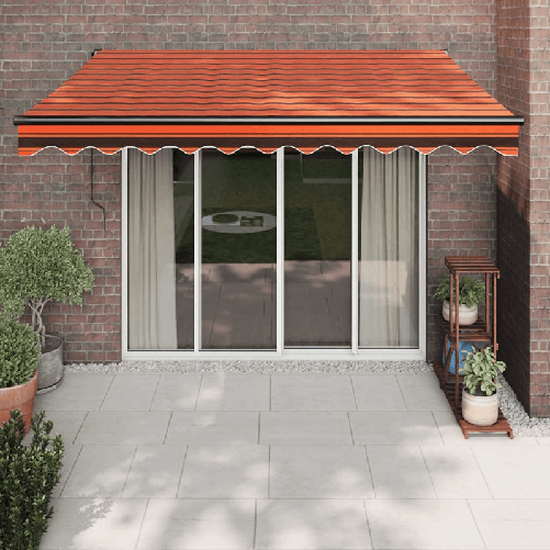 VidaXL Tenda Retrattile Arancione e Marrone 3x2,5m Tessuto e Alluminio