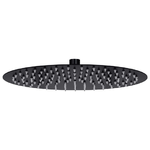 VidaXL Testa Doccia a Pioggia in Acciaio Inox 30 cm Rotonda Nera