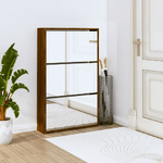 VidaXL Scarpiera con Specchio a 3 Livelli Rovere marrone 63x17x102,5cm