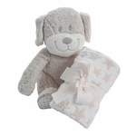 BigBuy Fun Set Regalo per Neonati Coralina Peluche Coperta Cane 100 x 75 cm