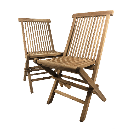 Tempo Style - Set di 2 Sedie Pieghevoli in Teak Pinta