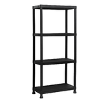 Marbueno Mensola 4 Ripiani Plastica Nera 61x31x131 cm Giardino 10537