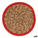 Gift Decor Sottopentola Naturale Rosso Fibra naturale (30 x 1 x 30 cm) (48 Unità)