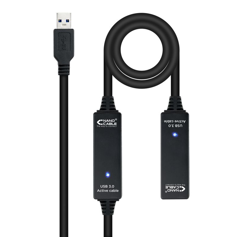 Nanocable-10.01.0313-cavo-USB-15-m-USB-3.2-Gen-1--3.1-Gen-1--USB-A-Nero