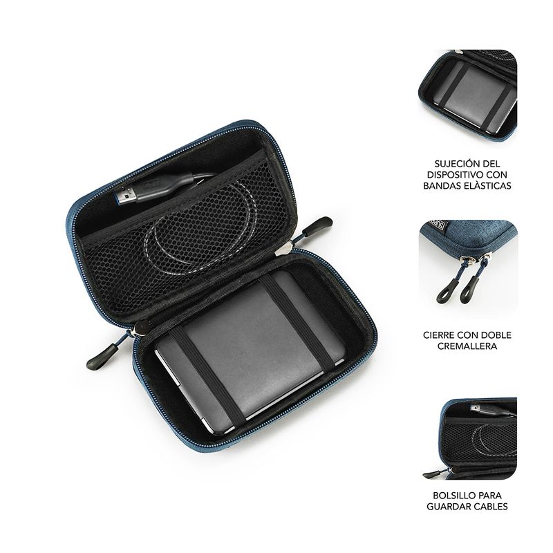 Subblim-Funda-rigida-para-Disco-Duro---Medida--145-mm---Proteccion-optima-contra-golpes---Diseño-elegante---Compartiment