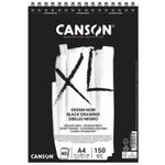 Canson XL Black Bloc di 40 foglie A3 - Grano fine - Microperforado Spiral - 29.7x42cm - 150g - colore nero