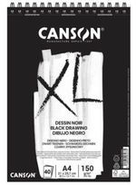 Canson-XL-Black-Bloc-di-40-foglie-A3---Grano-fine---Microperforado-Spiral---29.7x42cm---150g---colore-nero