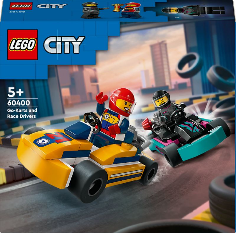 LEGO-City-60400-Go-Kart-e-Piloti-Modellini-da-Costruire-di-Mini-Go-Kart-da-Corsa-Veicoli-Giocattolo-per-Bambini-di-5--Anni