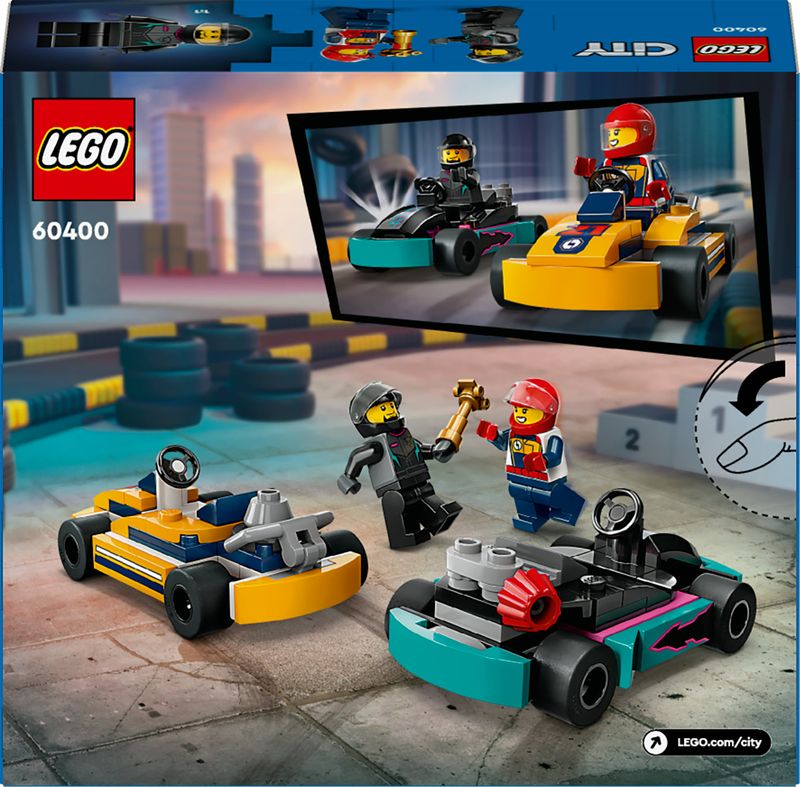 LEGO-City-60400-Go-Kart-e-Piloti-Modellini-da-Costruire-di-Mini-Go-Kart-da-Corsa-Veicoli-Giocattolo-per-Bambini-di-5--Anni