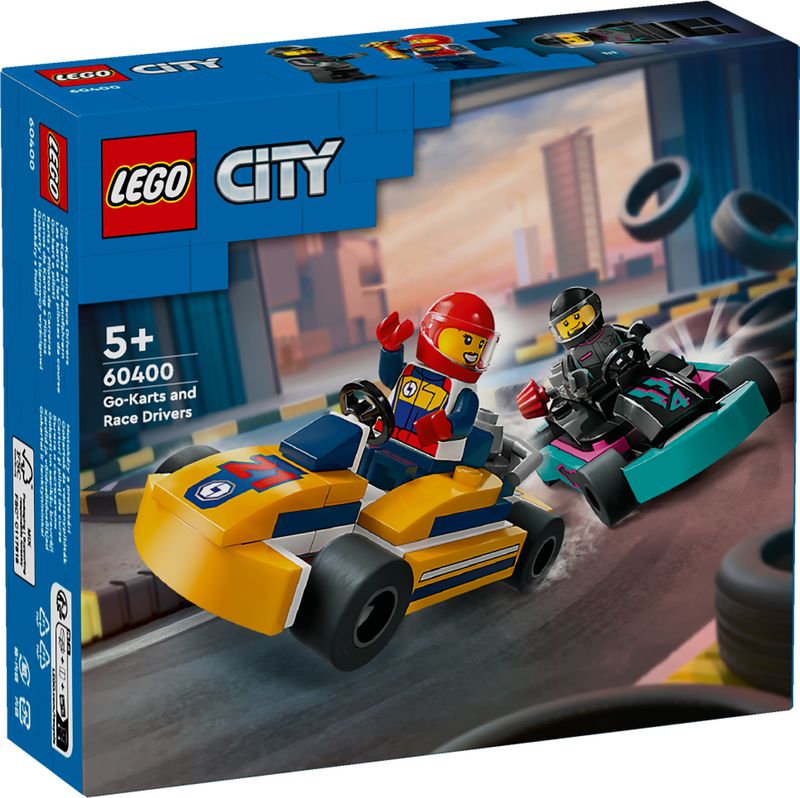 LEGO-City-60400-Go-Kart-e-Piloti-Modellini-da-Costruire-di-Mini-Go-Kart-da-Corsa-Veicoli-Giocattolo-per-Bambini-di-5--Anni