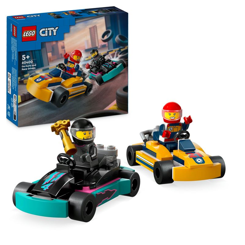 LEGO-City-60400-Go-Kart-e-Piloti-Modellini-da-Costruire-di-Mini-Go-Kart-da-Corsa-Veicoli-Giocattolo-per-Bambini-di-5--Anni