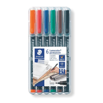 Staedtler 318 WP6 marcatore permanente Nero, Blu, Marrone, Verde, Arancione, Rosso 6 pz