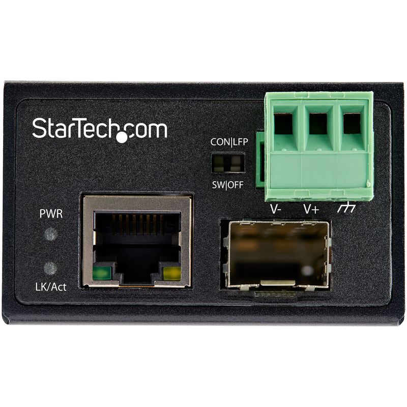 StarTech.com-Media-Converter-fibra-ottica-a-Ethernet---Convertitore-industriale-da-fibra-a-rame-100-Mbps---SFP-a-RJ45-Ca