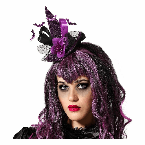 BigBuy Carnival Cappello Strega Viola Multicolore