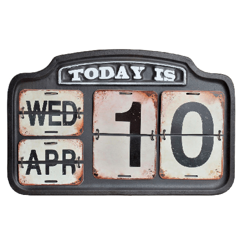 DKD Home Decor Calendario DKD Home Decor Metallo 42 x 3,5 x 27 cm Nero Bianco