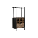 Home ESPRIT Portabottiglie Home ESPRIT Nero Naturale Metallo Abete 90 x 36 x 150 cm