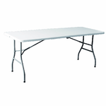 Marbueno Tavolo Pieghevole Resina Bianco 180X74X74 cm Catering, Spiaggia e Camping