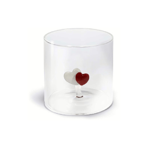 WD LIFESTYLE BICCHIERE VETRO BOROSILICATO Monterey Cuori 250ml