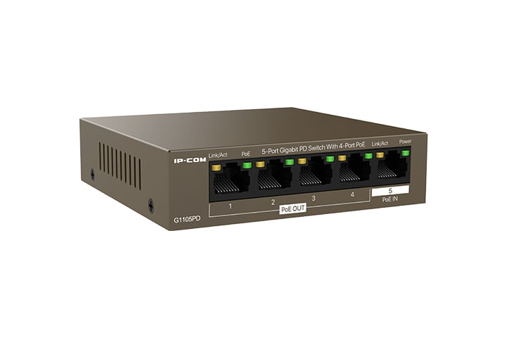 Switch-5-porte-Gigabit-PD---4-porte-PoE-OUT-1-porta-PoE-IN