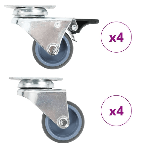 VidaXL Ruote Girevoli Gemellate 8 pz 50 mm